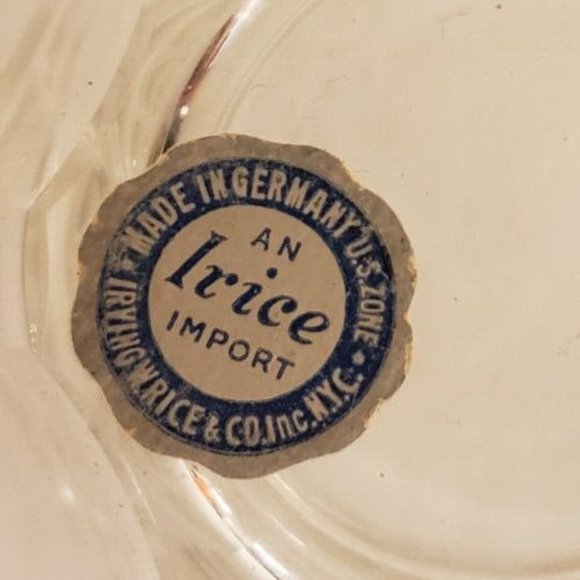 Glass Cosmetic Jar Vintage Irice Import Made in Germany U.S. Zone Post WWII - Picture 4 of 4